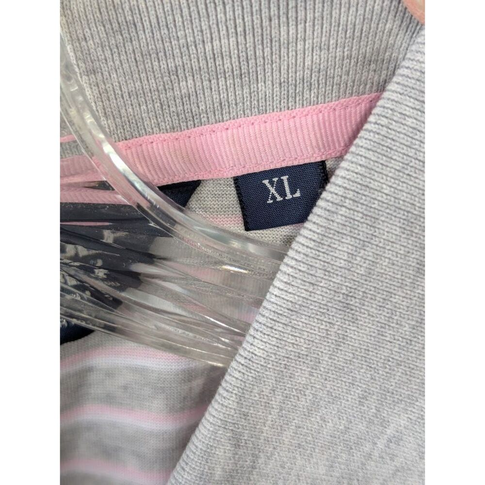 Y2K Ralph Lauren Polo Golf Polo Shirt Gray and Pink Striped Size XL - Picture 4 of 7